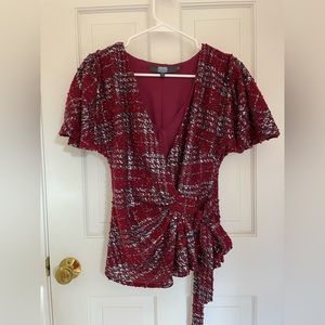 Eva Franco Red and White Plaid Blouse